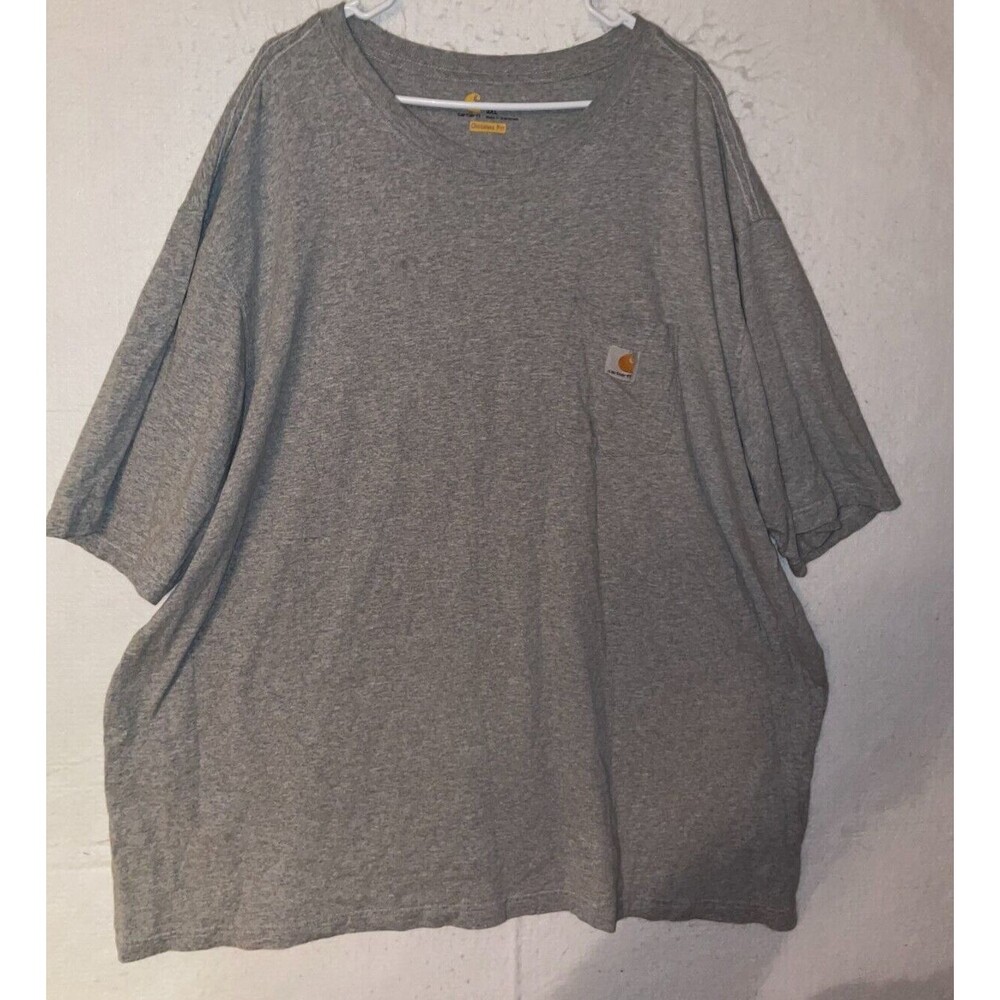 Carhartt Original Fit Shirt Gray Short Sleeve Pocket Crew Men's 3XL Cotton